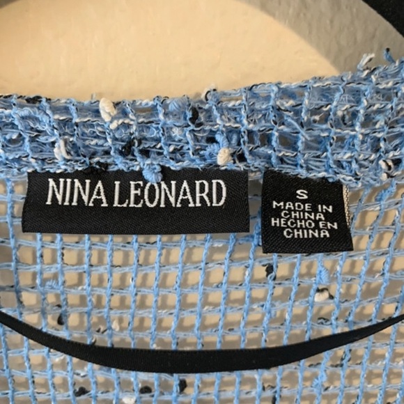 Nina Leonard Button Knit Mesh Cardigan 3/4 Sleeve - Picture 3 of 3